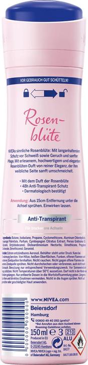 Immagine prodotto NIVEA deospray fiori di rosa, flacone 150ml (Getto vaporizzato, 150 ml)