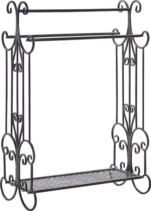 Produktbild Beliani Handtuchständer Antik Optik schwarz 60 x 90 cm freistehend 3 Arme GLADIS