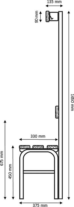 Produktbild Sypro Umkleidebank für Feuchträume mit Rückenlehne (40 cm, 18 cm)