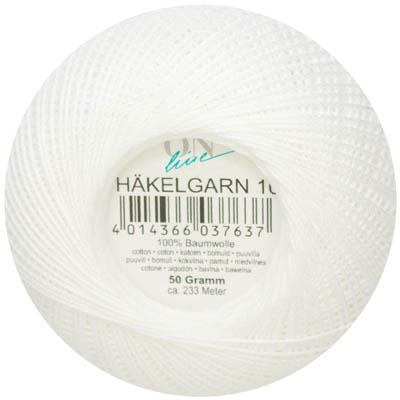 Actual product image Online HÄKELGARN thickness 10 50 g thickness 10 233 m 0001 white 50 g (116 m)