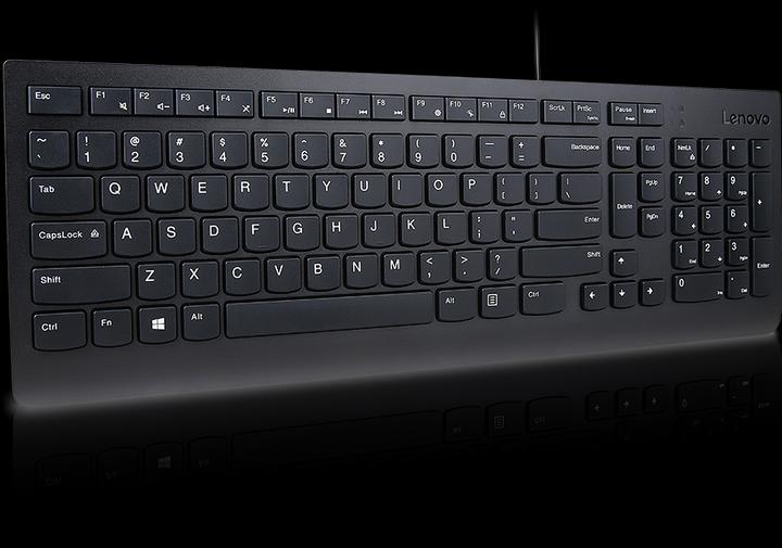 Actual product image Lenovo Essential with cord - US Euro Black (US, Cable)
