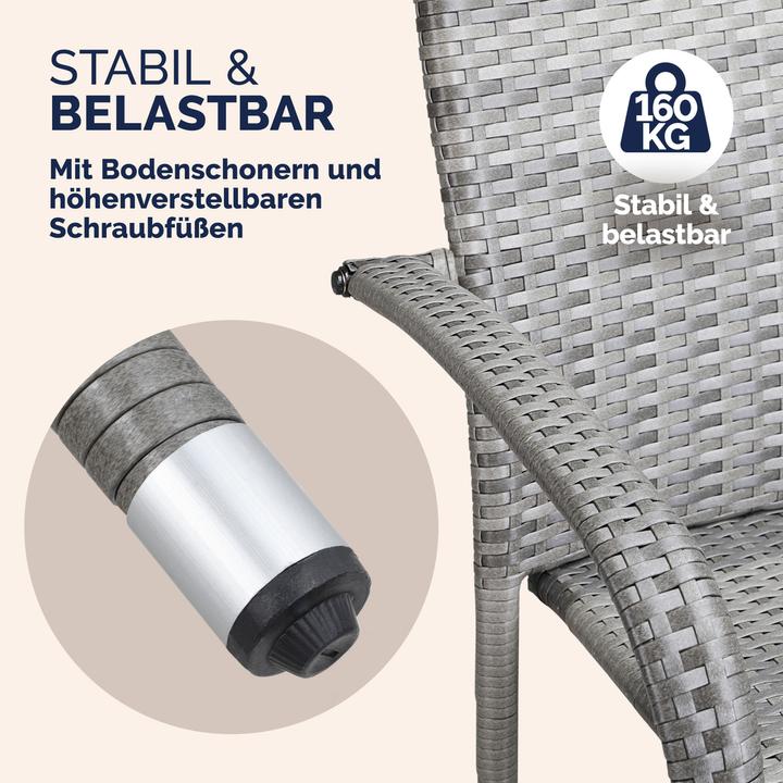 Actual product image Casaria Polyrattan Gartenstühle