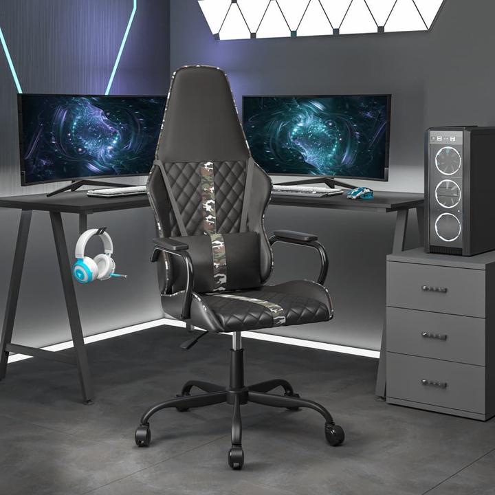 Actual product image VidaXL Gaming-Stuhl mit Massagefunktion Tarnfarben Kunstleder