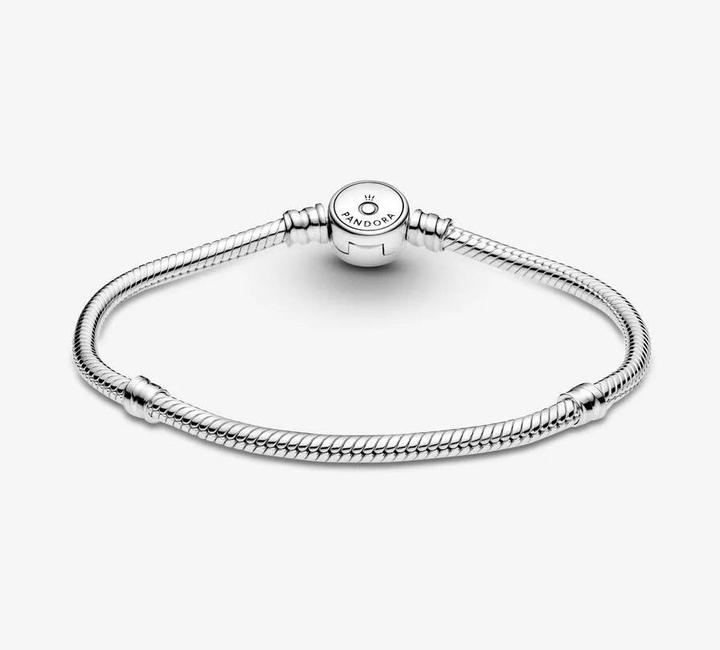 Image du produit Pandora Bracelet Snake Chain Disc Clasp (20 cm, Argent massif)