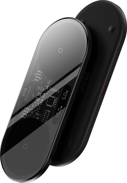 Actual product image Baseus Digital LED Display 2in1 Wireless Charger (20 W)