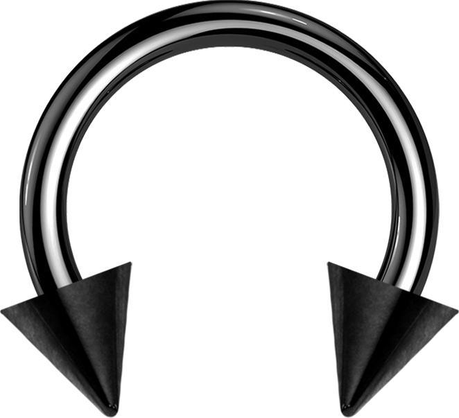 Produktbild Star Piercing Micro Circular Barbell schwarz mit zwei Cones (Chirurgenstahl 316L, ohne Messing)