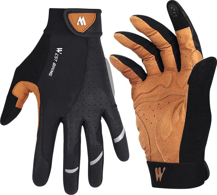 Image du produit Avizar Gants de sport et gants à écran tactile West Biking, taille XS - Noir / Marron (XS)