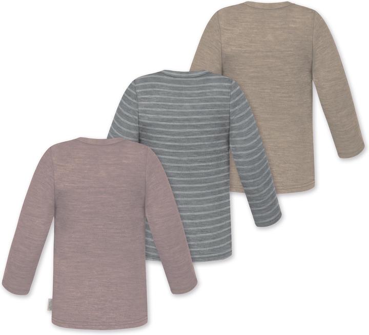 Image du produit Normani Lot de 3 manches longues bébé mérinos "Taupo" - 9475 (86)