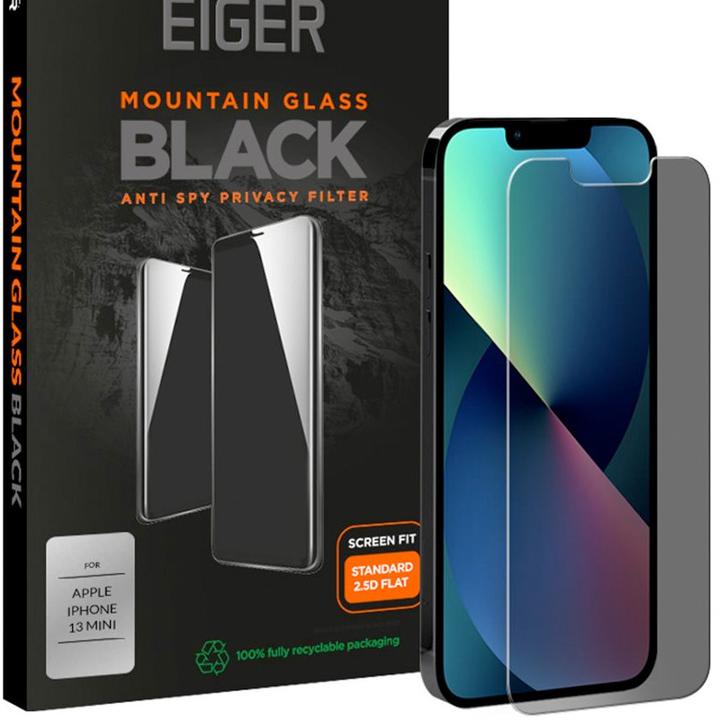 Actual product image Eiger Mountain Glass Black (1 Piece, Apple iPhone 13 mini)