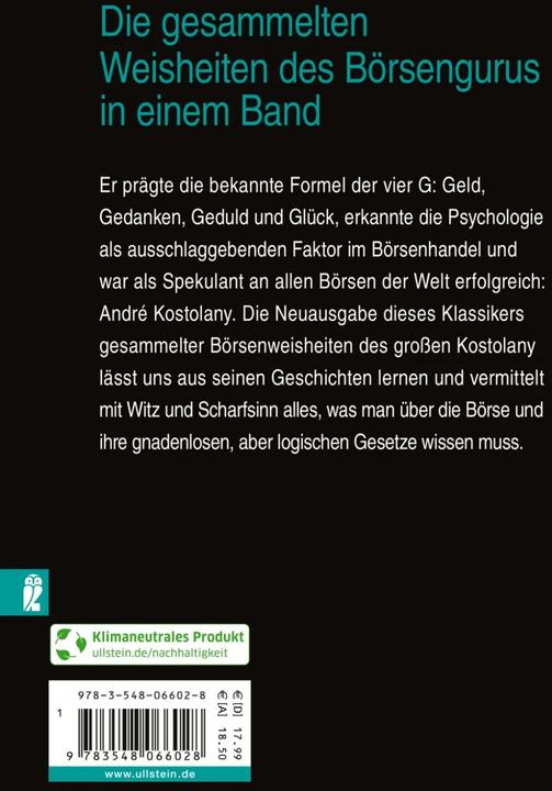 Produktbild Der grosse Kostolany (Deutsch, André Kostolany, 2022)
