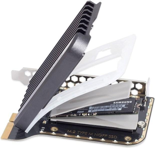 Produktbild Aqua Computer Aquacomputer kryoM.2 evo PCIe 3.0/4.0 x4 Adapter f??r M.2 NGFF PCIe SSD, M-Key mit Passivk??hler (1 x)