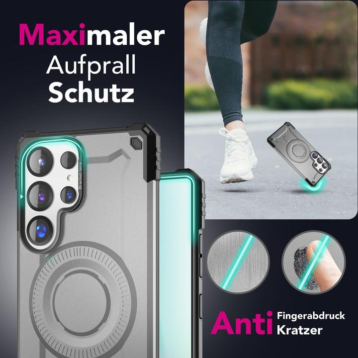 Actual product image Nalia Granite - Armor Panzer Hülle mit MagSafe Ring und Ständer - Military Hardcase (Samsung Galaxy S25 Ultra)