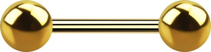Image du produit Star Piercing Barbell plaqué or avec deux boules (Acier chirurgical 316L)