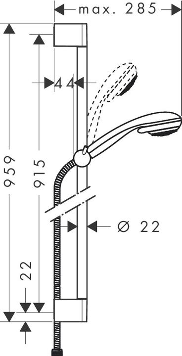 Produktbild hansgrohe Crometta 85 Duschset Vario mit Duschstange 90 cm (2 Strahlarten, 17 l/min)