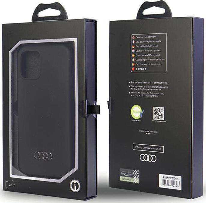 Actual product image Audi Silicone Case iPhone 12/12 Pro 6.1" czarny/black hardcase AU-LSRIP12P-Q3/D1-BK (Apple iPhone 12)