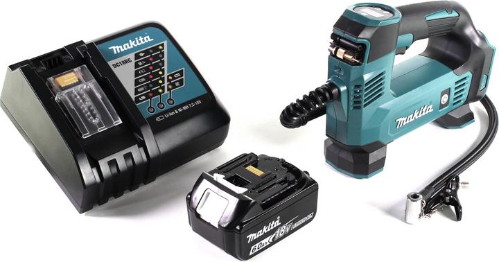 Actual product image Makita DMP 180 RG1 Battery compressor 18 V 8.3 bar + 1x battery 6.0 Ah + charger (8.30 bar, 12 l)