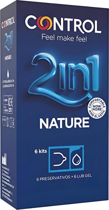 Productafbeelding Control DUO NATURA 2-1 PRESERVATIVO + GEL 6 UDS (6 Pcs.)