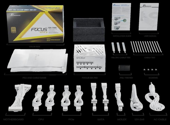 Image du produit Seasonic Focus GX-750 V4 750W ATX3.0 blanc (750 W)