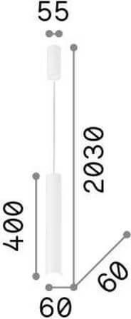 Actual product image Ideal lux TUBE LED pendant light 11W ⌀60mm dimmable white warm white 211701 (1200 lm)