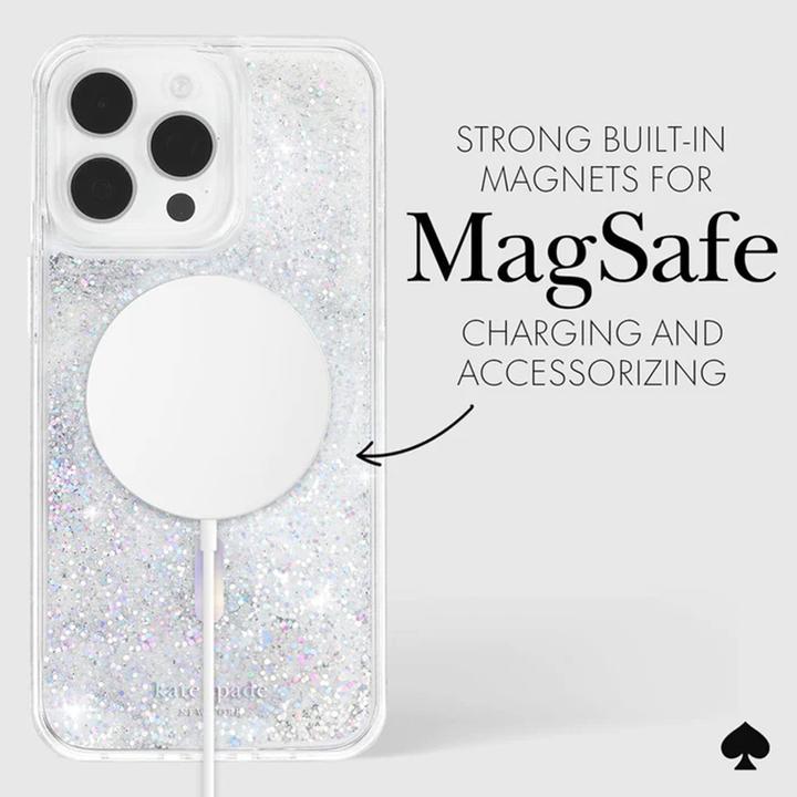 Immagine prodotto Kate Spade Liquid Glitter MagSafe - Custodia iPhone 15 Pro Max (Opale Iridescente) (Apple iPhone 15 Pro Max)