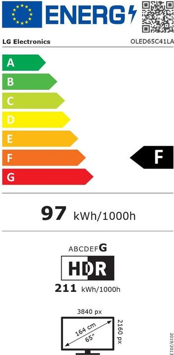 Energy Label LG OLED65C41LA OLED, 65", 165cm, UHD 4K, SMART (65", C4, OLED, 4K, 2024)