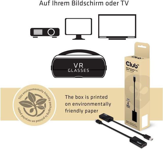 Actual product image Club 3D DisplayPort – HDMI (0.20 m, HDMI, DisplayPort)