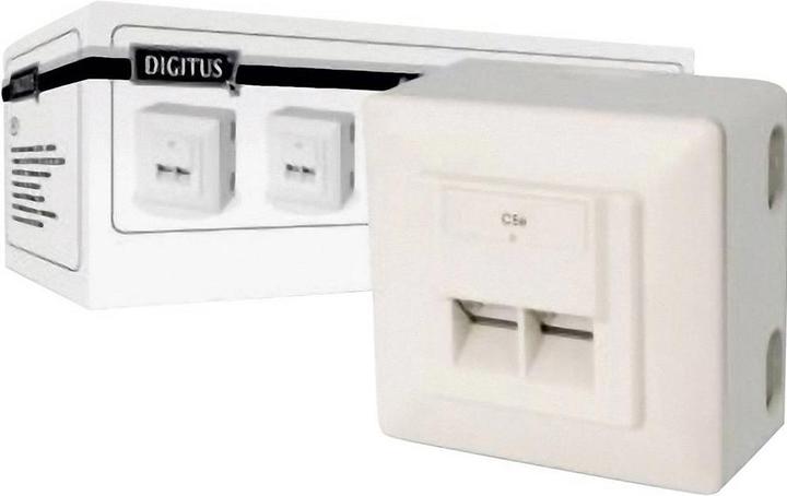 Produktbild Digitus CAT 5e Modulare Anschlussdose geschirmt 2x RJ45 8P8C LSA Farbe Reinweiss Aufputz