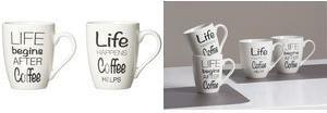 Actual product image Ritzenhoff & Breker Coffee mug LIFE SPRÜCHE, 590 ml made of porcelain, dishwasher-safe, 2 motifs assorted (590 ml, 1 x)