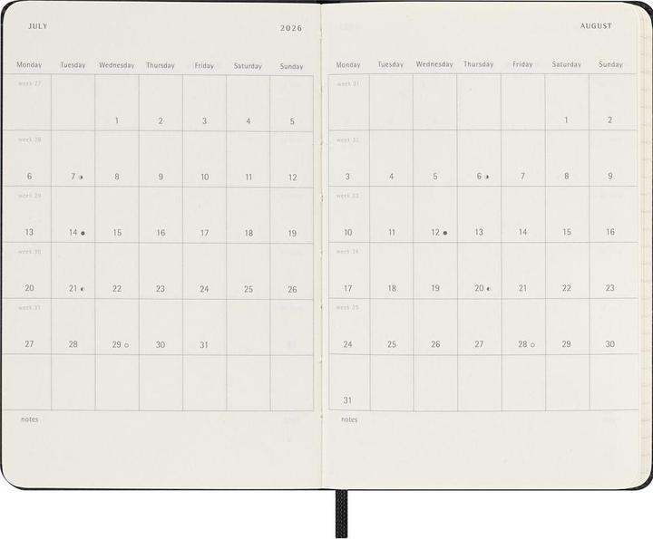 Produktbild Moleskine Taschenagenda Hard Cover Weekly (90 x 140 mm, Englisch)