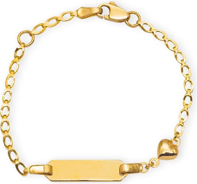 JGZ ID-Bracelet Herz mit Gravur (14 cm, 18 Karat Gelbgold 750)