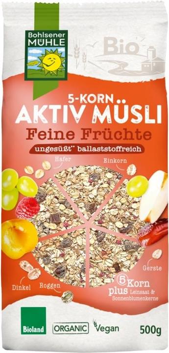 Immagine prodotto Bohlsener Mühle 5-Grain Active Muesli Fine Fruits Organic (500 g)
