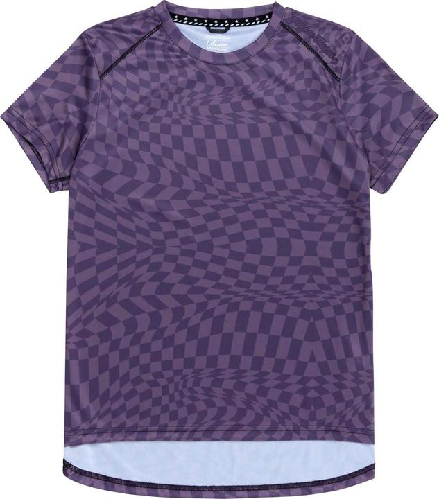 Actual product image Troy Lee Designs Womens Lilium SS Jersey, Twisted Checkers, deep purple, XL (XL)