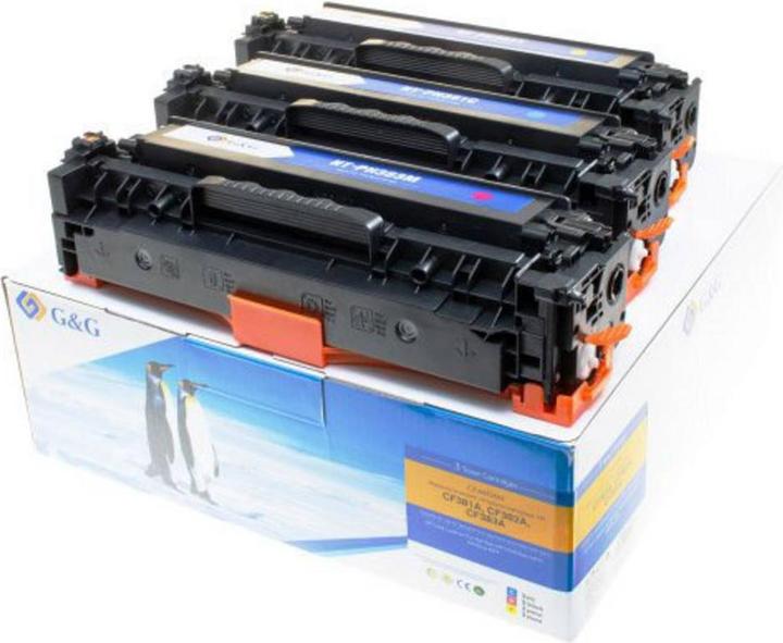 G&G La cartuccia toner Combi Pack sostituisce 312A, CF383A, CF382A, CF381A Ciano, Magenta, Giallo 2700 (M, C, Y)