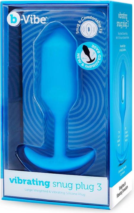 Actual product image B-Vibe Vibrating Snug Plug 3 (L) Blue