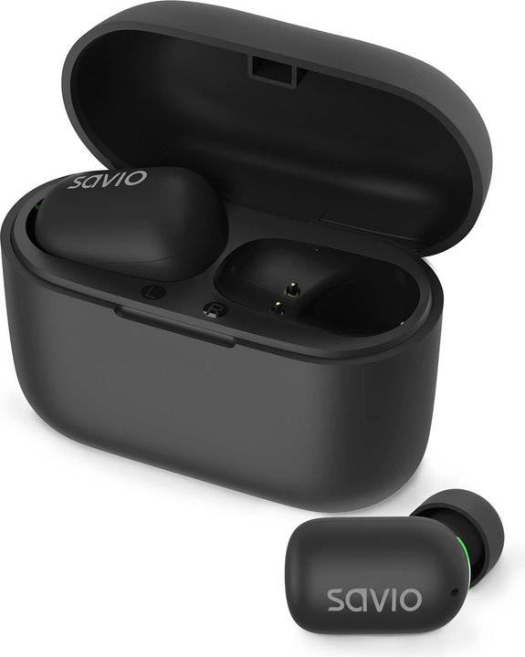 Actual product image Savio TWS-09 IPX5 Headphones & Headset Wireless In Ear Music Bluetooth Black (8 h, Wireless)