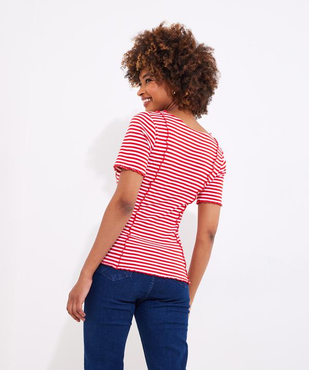Actual product image Joe Browns Exposed Seam Striped Scoop Neck Tee (46)