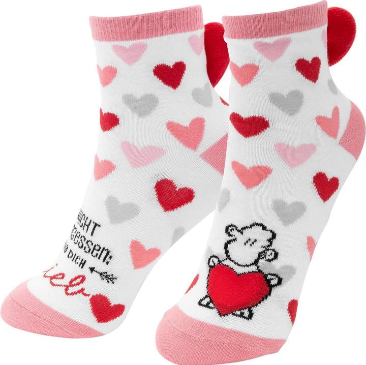Produktbild Sheepworld Socken m. Herzen Motiv "LIEB" (Einzelpack, 36 - 40)