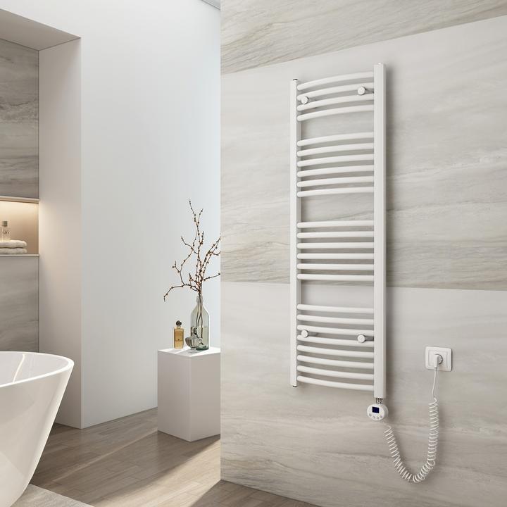 Actual product image Emke Electric Bathroom Radiator, Electric Bathroom Heater, White 120x40cm 500W (500 W)