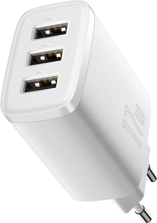 Actual product image Baseus Compact Charger 3U 17W EU White (17 W)