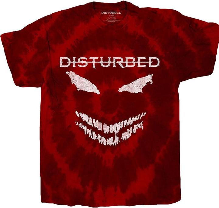 Actual product image Disturbed Unisex Adult Scary Face Tie Dye T-Shirt (S)