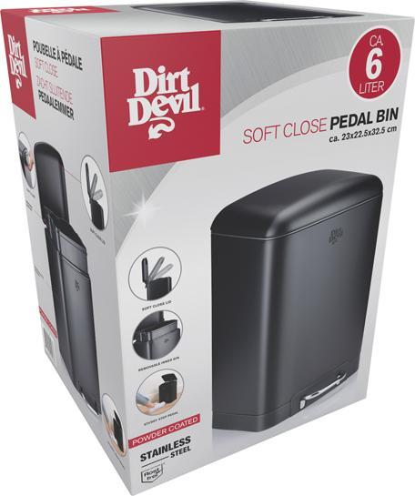 Produktbild Dirt Devil Pedal bin 6L 2pc soft close (6 l)