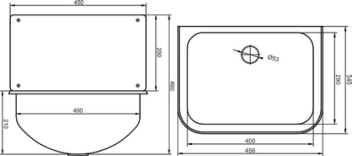 Produktbild Diaqua Waschbecken Edelstahl (340 mm, 456 mm)