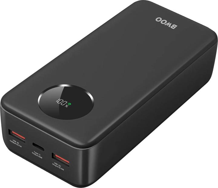 Image du produit Bwoo Power bank 22,5W 30000 mAh power bank with LCD screen, black (30000 mAh, 20 W, 20 Wh)