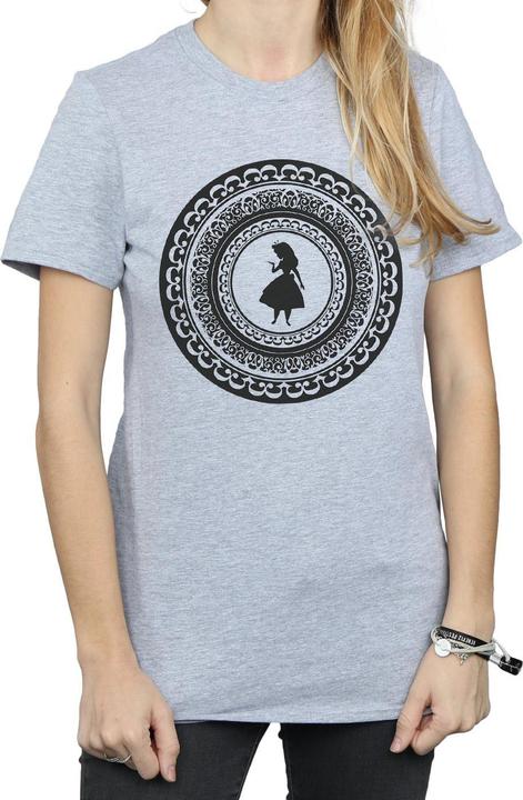 Actual product image Disney Womens/Ladies Alice In Wonderland Circle Cotton Boyfriend T-Shirt (L)