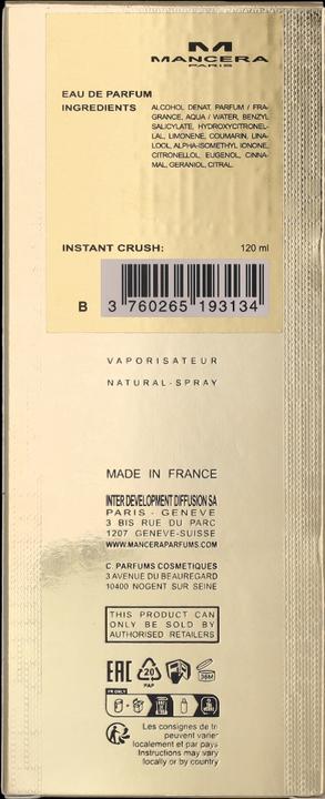 Actual product image Mancera Instant Crush (Eau de parfum, 120 ml)