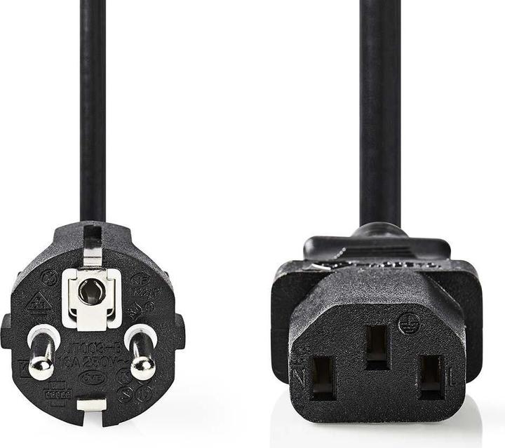 Produktbild Nedis Netzkabel Schuko-Stecker, gerade,-IEC-320-C13,10 m, Schwarz (Schuko-Stecker, gewinkelt -> C13-Stecke (10 m)