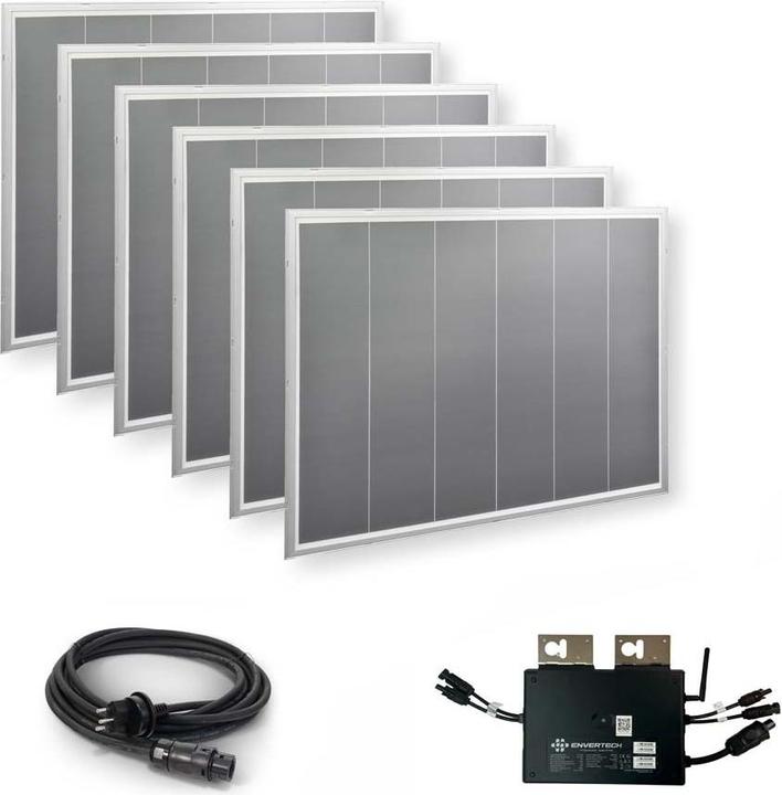 Image du produit Autosolar Balkonkraftwerk mit weiss/grau Nadelstreifen (1200 W)