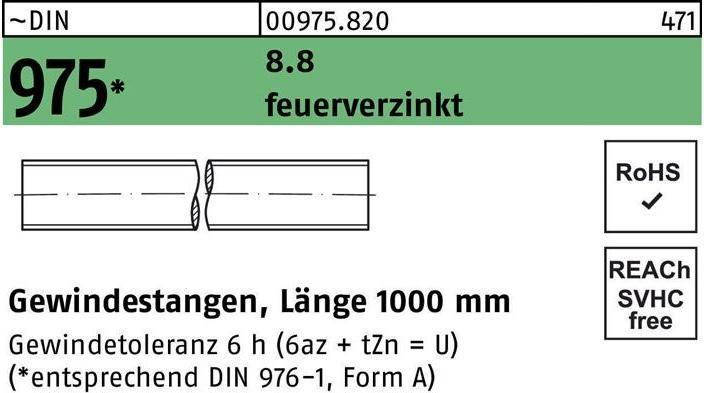 Produktbild Gewindestange DIN 975 M 27 x 1000mm 8.8 feuerverzinkt