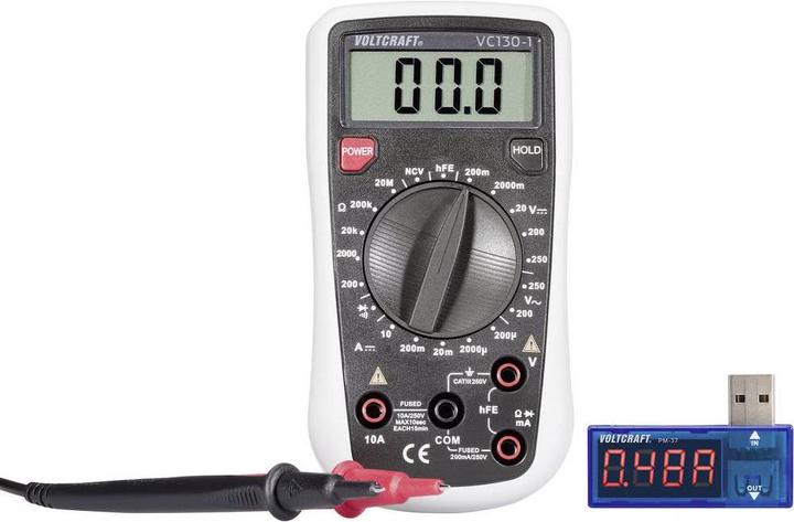 Actual product image Voltcraft VC130-1 + USB Power Meter PM-37