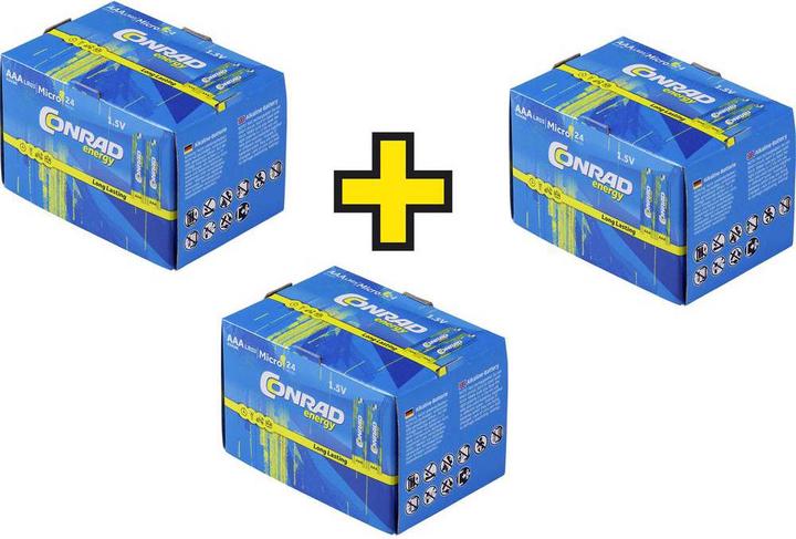 Produktbild Conrad energy Micro-Batterien, 24 gratis, 3 Sets zum Preis von 2 Sets (1.50 V)